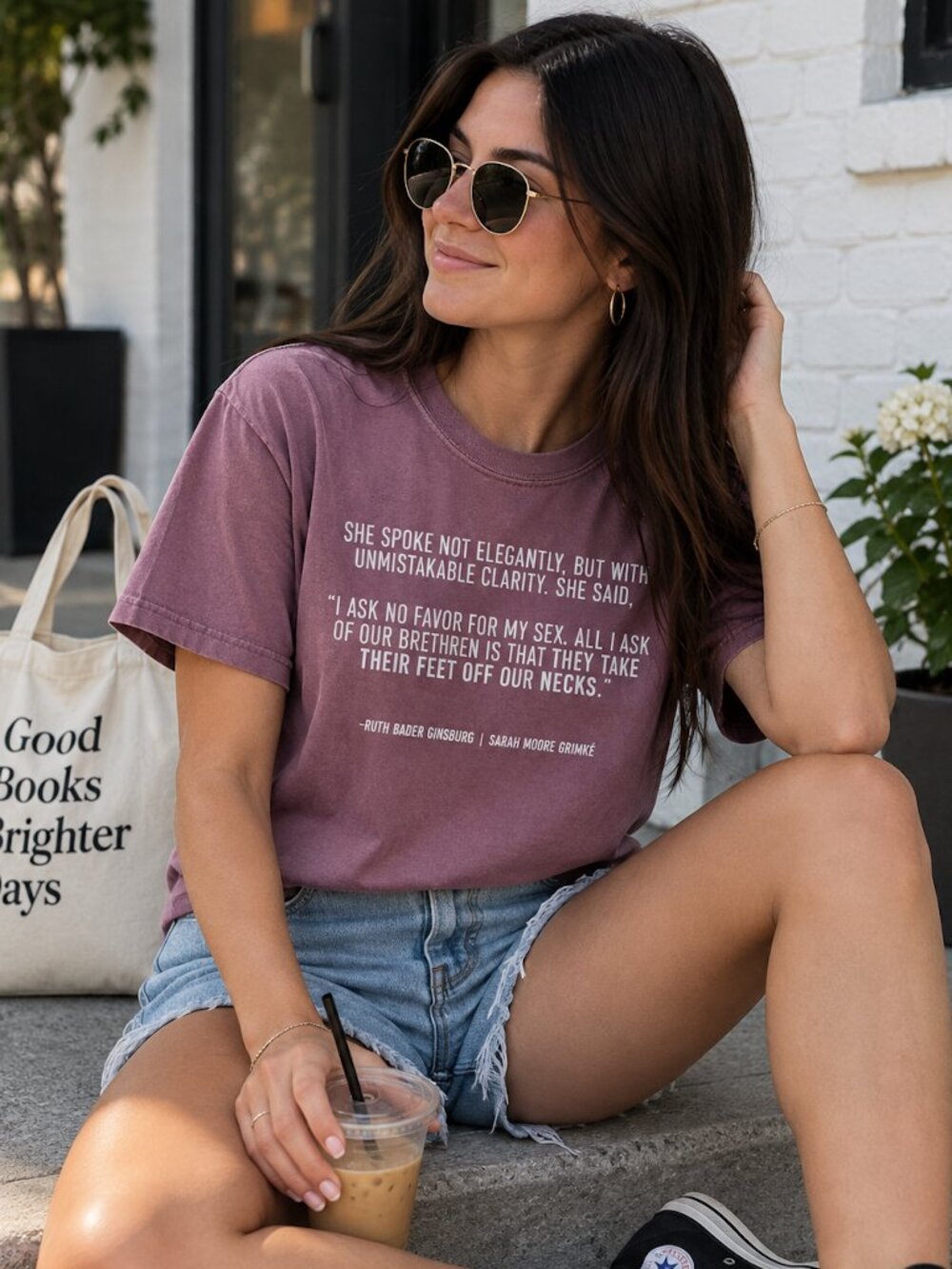 Comfort Colors RBG Feminist Quote Tee Berry Purple Unisex Size L - Picture 4 of 4